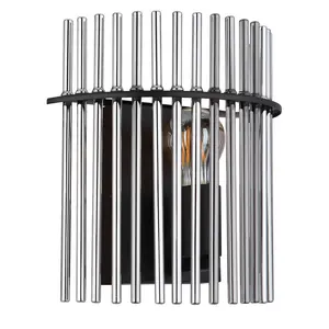 Настенный светильник GORLEY E27 1 шт. Дизайн из стеклянных прутков, настенный светильник, гостиная, столовая, спальня Globo Lighting, Schwarz matt