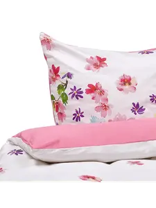 Постельное белье Beliani 2 tlg LARYNHILL, цвет weiß/rosa/lila