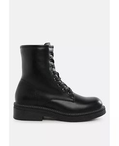 Ботинки на шнуровке из искусственной кожи Clover London Rag, черный