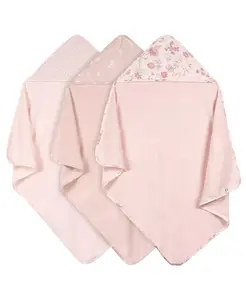 Детский набор из 3 полотенец с капюшоном с цветочным принтом, мультиколор