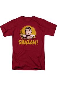 Футболка с коротким рукавом для взрослых DC Comics Shazam Circle Gildan, цвет cardinal