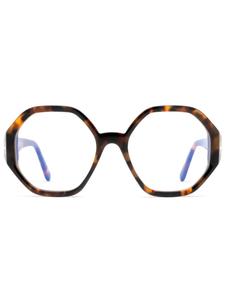 TOM FORD Eyewear очки в шестиугольной оправе, коричневый