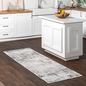 nuLOOM Jade Faded Abstract ковер-дорожка 82 x 244 см,, светло-серый