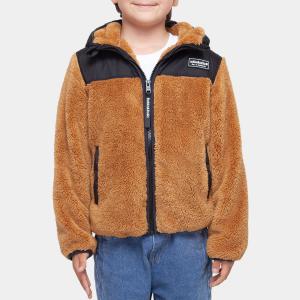 Детская куртка Rokka&Rolla из искусственной овчины с капюшоном из флиса, mocha bear