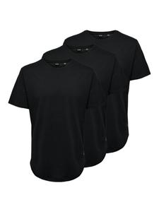 Футболка ONLY and SONS ONSMATT LONGY TEE 3-PACK, черный