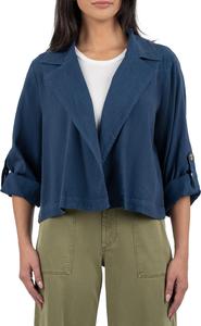 Куртка KUT from the Kloth Nadine - Crop Blazer Jacket, Ocean Blue