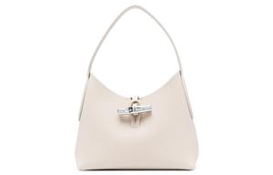 Сумка-хобо Roseau из кожи коровы, женская сумка через плечо Trumpets бумажного цвета LONGCHAMP