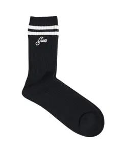 Носки с ребристым полосатым логотипом Guess, черный