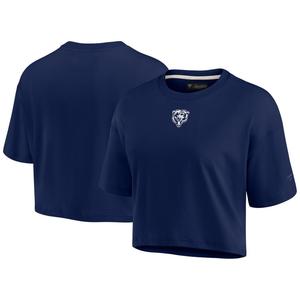 Женская супермягкая укороченная футболка Fanatics Signature Navy Chicago Bears с короткими рукавами