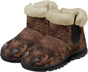 Женские зимние ботинки для снега, теплые ботильоны, уличные и домашние, на плоской подошве, противоскользящие, зимние ботинки для женщин Suhoaziia, Animal Paw