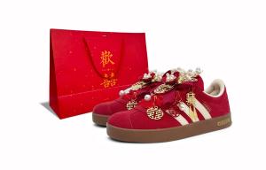 Adidas Vl Court Classic устойчивые к истиранию низкие скейтерские кроссовки unisex красный