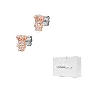 Серьги-гвоздики из латуни с розовым золотым покрытием EMPORIO ARMANI, EGS3121