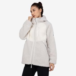 Женская зимняя флисовая утеплённая куртка для хайкинга Quechua SH500 UWARM бежевая