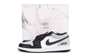 Jordan Эйр 1 Лоу-Топ Винтажные баскетбольные кроссовки GS Черный Серый - Черный Серый, цвет Black Gray