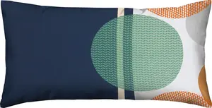 Чехол для подушки , оранжевый-синий-бежевый, 40x80 см Erwin Müller