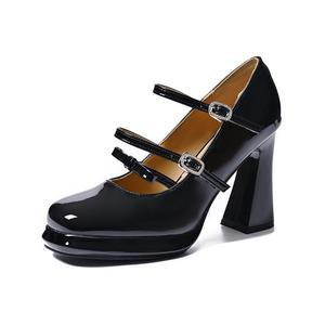 TATAYA Женские туфли Мэри Джейн на массивном каблуке черные, цвет Black