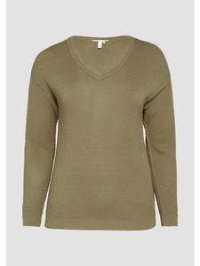 Вязаный свитер цвета 7854_оливковый QS