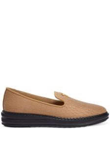 Giuseppe Zanotti лоферы Tim с логотипом, нейтральный цвет