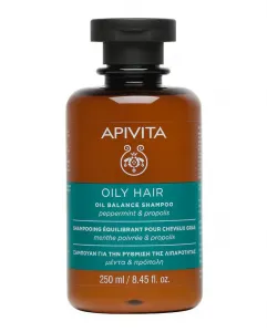 Шампунь для жирных волос с мятой и прополисом Apivita