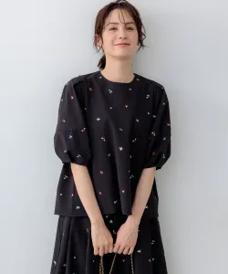 Мини-блузка с цветочной вышивкой Suite, цвет Black 7 [705]