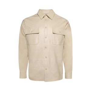 Рубашка Marni Leather Shirt 'Limestone', желто-коричневый