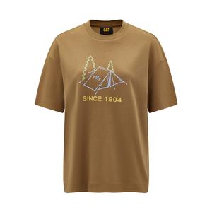 Футболка женская с рукавом дроп-шoulder CAT, темный хаки