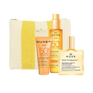 Масло для лица Nuxe sun aceite bronceador rostro y cuerpo spf50 estuche Nuxe, 4 шт.