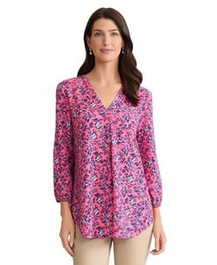 Женская блузка с V-образным вырезом и рукавами 3/4 Jones New York, Sherbert Multi