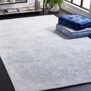 Ковер SAFAVIEH, 183 x 183 см, Soho Collection, Blue & Grey, ручной работы современный из шерсти и вискозы, идеален для помещений с высокой проходимостью в гостиной, спальне (SOH127M)