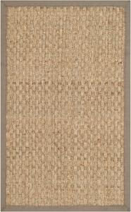 Ковер SAFAVIEH, 77 x 122 см, Natural Fiber Collection, Natural & Grey, Seagrass, узор "корзинное плетение" с каймой (NF114P)