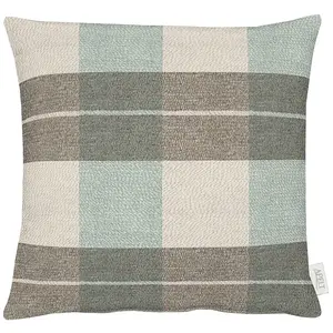 Декоративная подушка Nebraska с наволочкой и наполнителем, 1 шт. Apelt, Hellblau/beige + kariert
