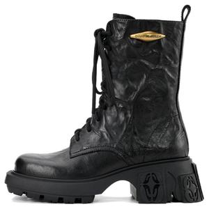 Женские универсальные винтажные ботильоны Martin из натуральной кожи на платформе Astral Series DIBO MANNER, Black