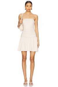 Платье собранное в трубку с расклешенным низом Susana Monaco, blanched almond
