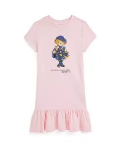 Платье для девочек из хлопкового джерси с медвежонком Polo Polo Ralph Lauren