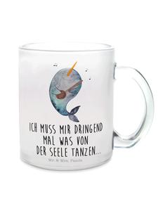 Кружка-гитара Нарвал с надписью на прозрачном фоне Mr. & Mrs. Panda