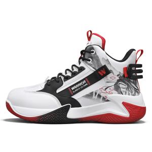 Кроссовки баскетбольные мужские Mid top из искусственной кожи WARRIOR, белый/черный