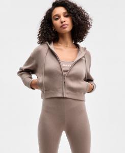 Женская толстовка Flaminia с ребристой отделкой и застежкой-молнией GUESS, Slate Mauve