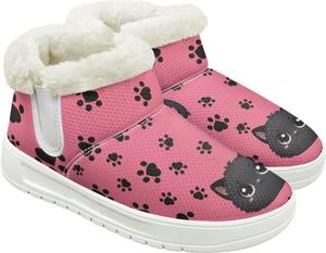 Женские зимние ботинки JoyLamoria с животным принтом, утепленные, с утолщенной подошвой, легкие и короткие для улицы, Cat Paw