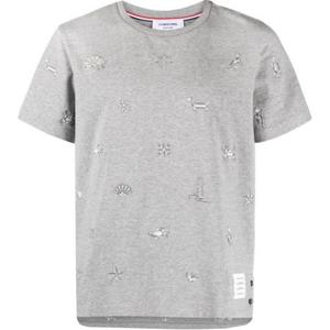 Футболка с коротким рукавом Jersey Nautical THOM BROWNE, серый