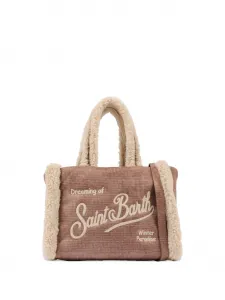 Сумка из искусственного меха с вышивкой Mc2 Saint Barth, коричневый