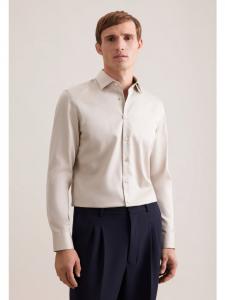 Seidensticker Приталенная деловая рубашка бежевого цвета