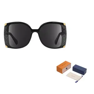 LOUIS VUITTON Ацетатные нейлоновые солнцезащитные очки нестандартной формы для женщин черные, Black