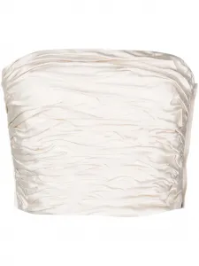 Укороченный атласный топ Enver Peserico, нейтральный