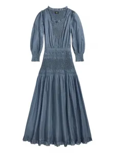 Платье макси со сборками Ralph Lauren RRL, синий