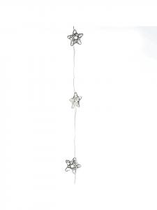 Marelida Светодиодная гирлянда в виде звезд, 20 светодиодов, с таймером, длина: 1,9 м, серебристый цвет