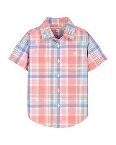 Hope & Henry Рубашка с коротким рукавом из стрейч-поплина, розовый