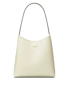 Кожаная сумка-хобо Robinson spazzolato Tory Burch, белый