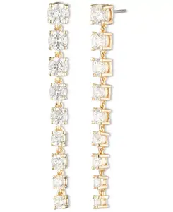 Серьги-Подвески с кубическим цирконием Marchesa, gold