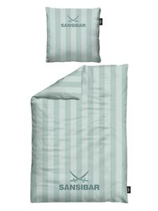 Комплект постельного белья Modern Stripe, 135x200 см, зеленый цвет Sansibar, 135 x 200 + 80 x 80 см