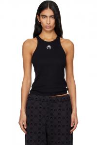 Майка-Топ из ребристой ткани с логотипом Moon Marine Serre, черный